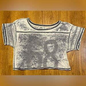 SOLD-Hollister Short Sleeve Baseball Jersey Crop Top - Extra Small